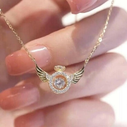 Rose Gold Angel Wings Pendant  Necklace